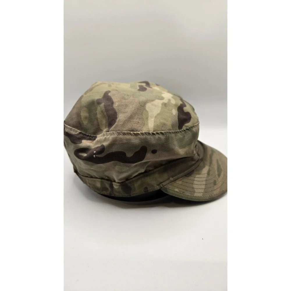 US Army OCP Camo Patrol Cap Hat Named Jacobs Spade Patch Military Field Worn